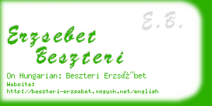 erzsebet beszteri business card